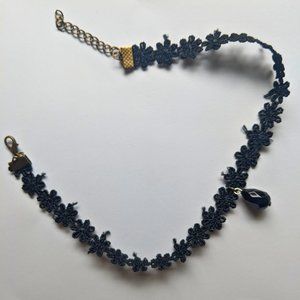 Black Choker Necklace Bundle / 2 Cute Black Chokers Included / Triangle & Floral